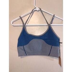 Astroremiges Harmony Striped Crop Tank Top Asteroid Blue Ribbed Small NWT